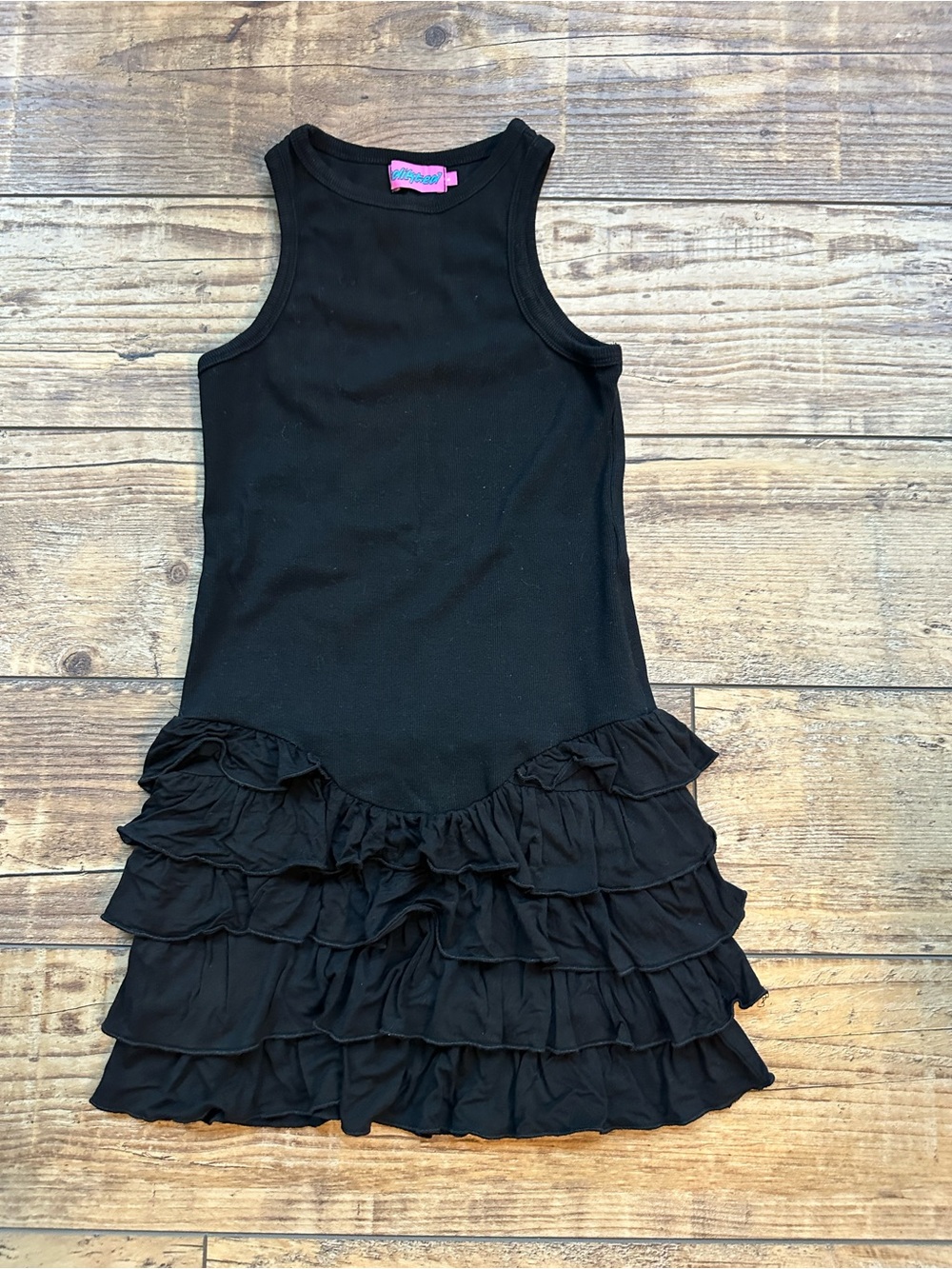 Edikted Black Ruffle Tank Mini Dress